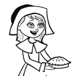 Dibujo para colorear Dibujo De Nina Con Pastelito Para Colorear