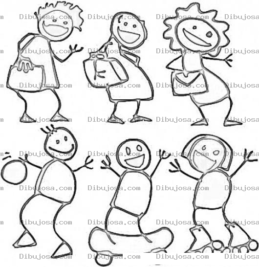Dibujo para colorear Dibujo De Ninos Felices Para Colorear