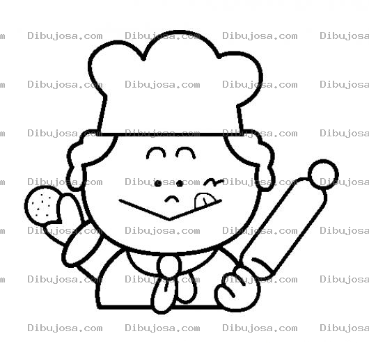 Dibujo para colorear Panaderito Dibujo De Un Nino Panadero Haciendo Galletitas Para Pintar Y Colorear Nino Galletero Con Una Galleta Y Un Mazo Amazador