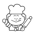 Dibujo para colorear Panaderito Dibujo De Un Nino Panadero Haciendo Galletitas Para Pintar Y Colorear Nino Galletero Con Una Galleta Y Un Mazo Amazador