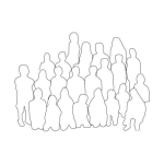 Dibujo para colorear Dibujo De Un Grupo De Gente Para Pintar Silueta De Personas Para Colorear