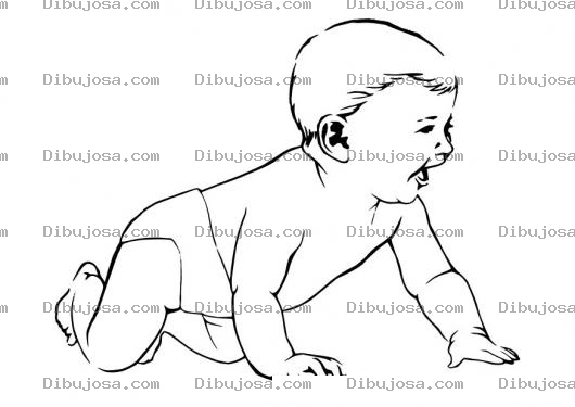 Dibujo para colorear Colorear Bebe gateando