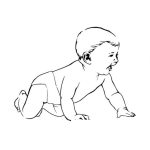 Dibujo para colorear Colorear Bebe gateando
