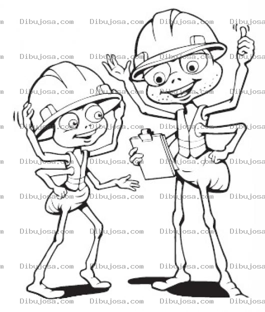 Dibujo para colorear Hormigas Trabajadoras Para Pintar Y Colorear