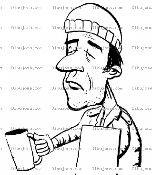Dibujo para colorear Mendigo Pidiendo Dinero Con Un Cartel Para Pintar Y Colorear Limosnero Mendigando Y Pidiendo Limosna