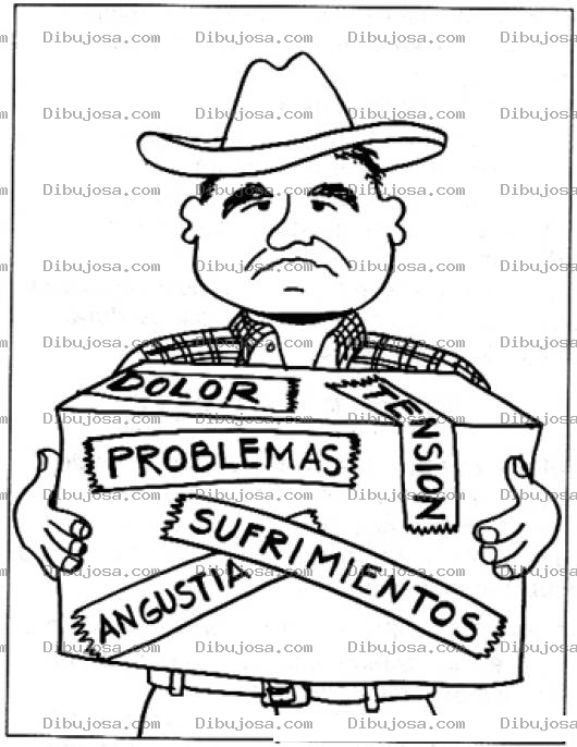 Dibujo para colorear Las Cargas Del Probre Para Pintar Y Colorear