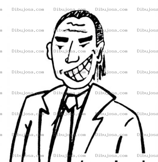 Dibujo para colorear Dibujo De Risa Malvada Para Pintar Y Colorear A Un Hombre Malvado Que Se Rie De Sus Maldades