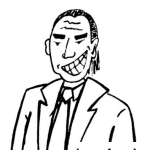 Dibujo para colorear Dibujo De Risa Malvada Para Pintar Y Colorear A Un Hombre Malvado Que Se Rie De Sus Maldades