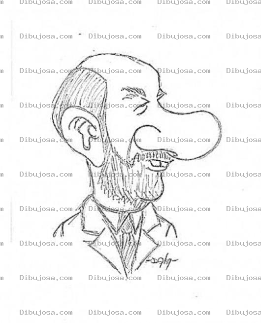 Dibujo para colorear Dibujo De Un Hombre Calvo Narizudo Para Pintar Y Colorear Pelon Narigon