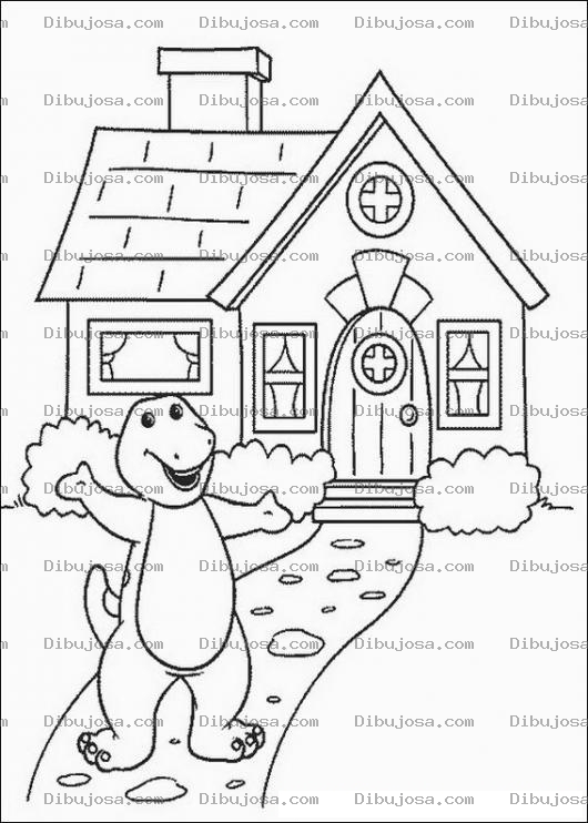 Dibujo para colorear Pintar la casa de Barney