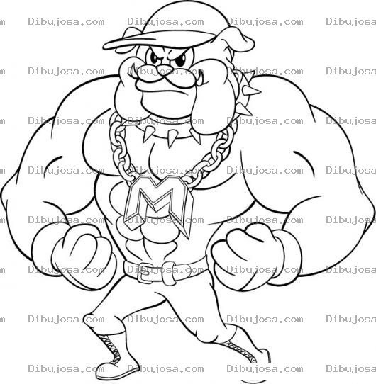 Dibujo para colorear Dibujo De Perro Musculoso Para Pintar Y Colorear Perro Mamado