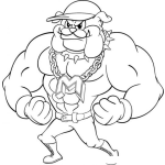 Dibujo para colorear Dibujo De Perro Musculoso Para Pintar Y Colorear Perro Mamado