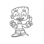 Dibujo para colorear Nino Con 4 Dedos En Sus Manos Para Pintar Y Colorear