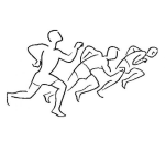 Dibujo para colorear Dibujo Del Arranque De Una Carrera Para Pintar Y Colorear Hombres Corriendo