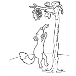 Dibujo para colorear La Zorra Y Las Uvas Para Pintar Y Colorear