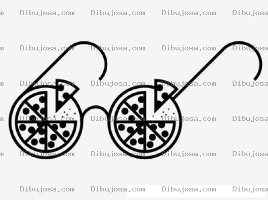 Dibujo para colorear Lentes De Pizza Para Pintar Y Colorear Anteojos De Un Pizzero