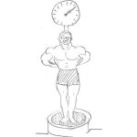 Dibujo para colorear Pesaje Dibujo De Un Hombre De 100 Kilogramos Pesandose En Una Pesa Analoga