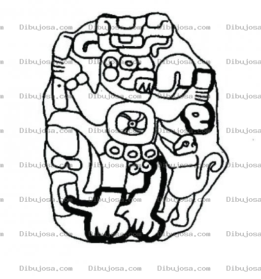 Dibujo para colorear Dibujo De Una Estela Maya Para Pintar Y Colorear Dibujomaya