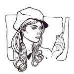 Dibujo para colorear Dibujo De Mujer Fumadora Para Pintar Y Colorear Chica Rubia Con Un Cigarro Sosteniendo Un Cigarrillo En Su Mano