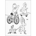 Dibujo para colorear Pintar a Barney en Bicicleta