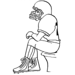 Dibujo para colorear Jugador De Futbolamericano Sentado En Banca Para Pintar Y Colorear