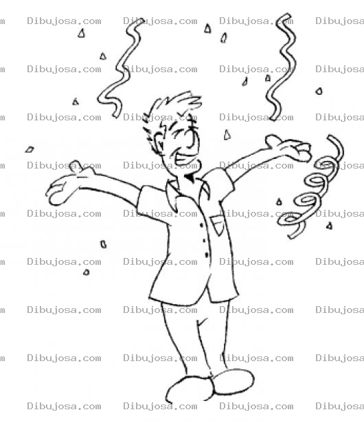 Dibujo para colorear Dibujo De Papa Cumpleanero Para Pintar Y Colorear El Cumpleanos De Un Hombre Contento