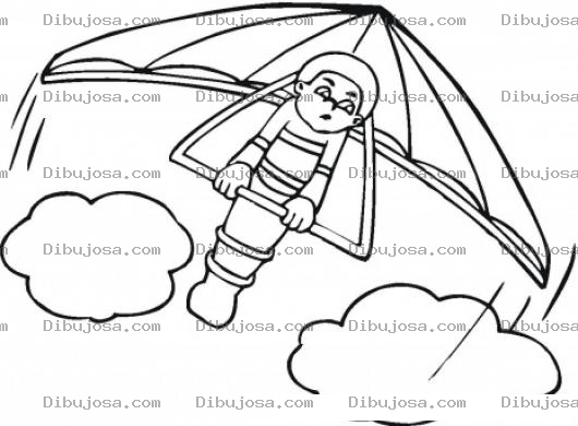 Dibujo para colorear Vuelolibre Dibujo De Hombre Practicando Vuelo Libre Para Pintar Y Colorear