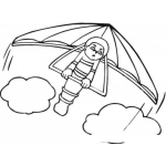 Dibujo para colorear Vuelolibre Dibujo De Hombre Practicando Vuelo Libre Para Pintar Y Colorear