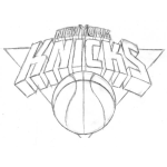 Dibujo para colorear Dibujo Del Logo De Los Knicks De Nueva York Para Pintar Y Colorear Equipo De La Nba