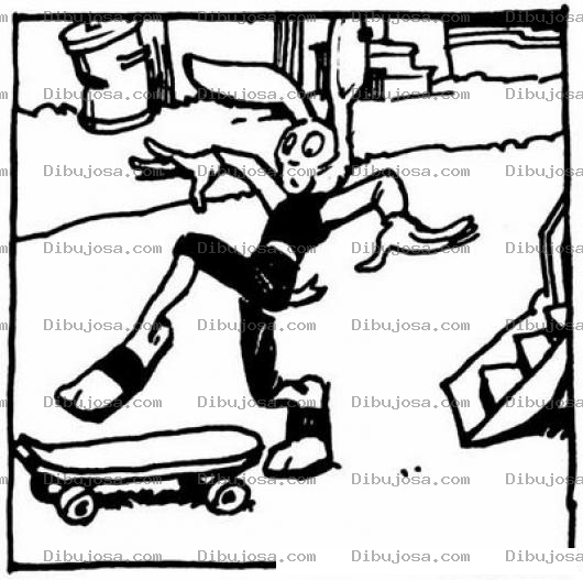 Dibujo para colorear Conejo En Patineta Para Colorear