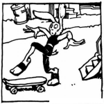 Dibujo para colorear Conejo En Patineta Para Colorear