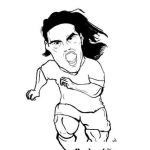 Dibujo para colorear Dibujo De Futbolista De Pelo Largo Corriendo Para Pintar Y Colorear