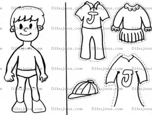 Dibujo para colorear Dibujo De Juanito Con Ropa Recortable Para Pintar Y Colorear