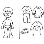 Dibujo para colorear Dibujo De Juanito Con Ropa Recortable Para Pintar Y Colorear