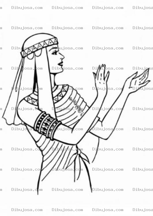 Dibujo para colorear Dibujo De Princesa Egipcia Para Pintar Y Colorear A La Hija Del Faraon