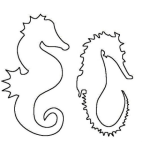 Dibujo para colorear Caballito De Mar Y Yegua De Mar Para Pintar Y Colorear