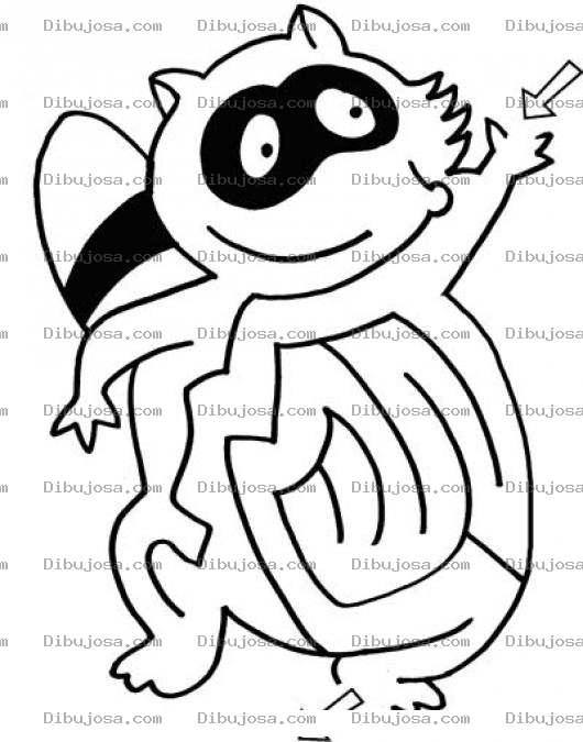 Dibujo para colorear Juego Del Laberinto De Mapache Para Pintar Y Colorear