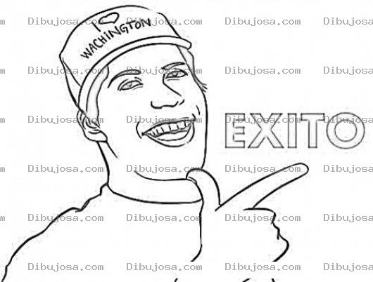 Dibujo para colorear EXITO Dibujo Del Looser De Open English Para Pintar Y Colorear Latino Con Gorra De I LIVE WACHINGTON
