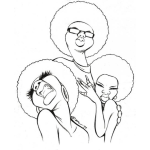 Dibujo para colorear Negrito Mujeriego Dibujo De Kalimba Con Dos Negritas Afro Para Pintar Y Colorear