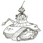 Dibujo para colorear Tanquerobot Dibujo De Un Robot Tanque Para Pintar Y Colorear Robottanque Con Llantas De Oruga