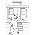 Dibujo para colorear La casita de Barney