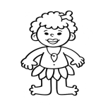 Dibujo para colorear Dibujo De Nino Africanito Con Un Hueso En El Pelo Para Pintar Y Colorear Negrito De Africa