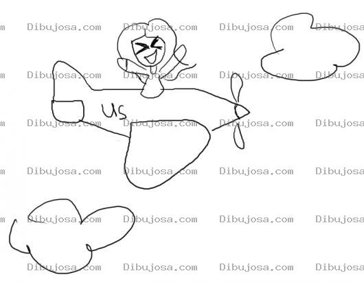 Dibujo para colorear Colorear Mujer En Avioneta