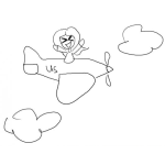 Dibujo para colorear Colorear Mujer En Avioneta