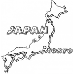 Dibujo para colorear Colorear mapa de Japon
