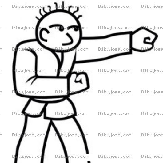Dibujo para colorear Mana De Karateka Para Pintar Y Colorear