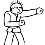 Dibujo para colorear Mana De Karateka Para Pintar Y Colorear