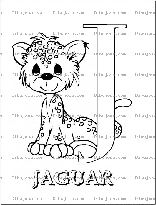 Dibujo para colorear Colorear Letra Jota De Jaguar