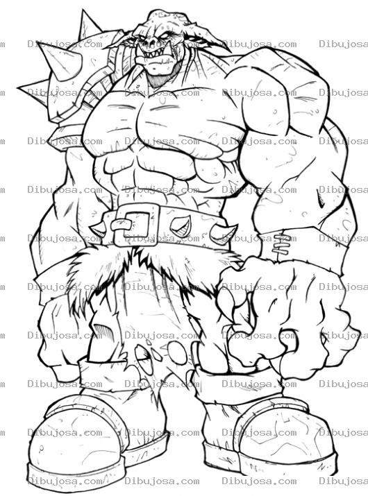 Dibujo para colorear Colorear Moustruo Guerrero