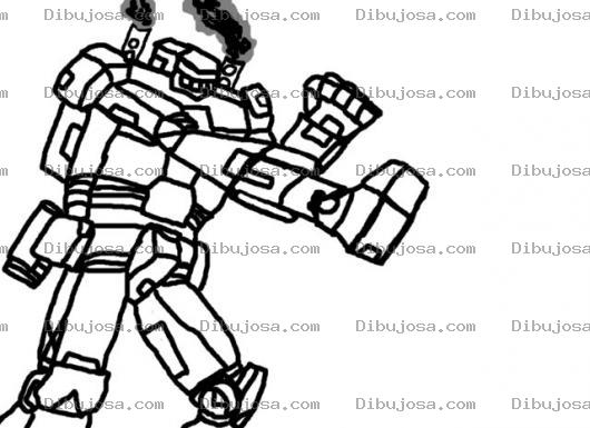 Dibujo para colorear Dibujo De Transformer Lastimado Para Pintar Y Colorear